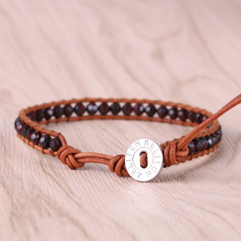 KELITCH Evil Eye Bracelets Crystal Beads Wrap Bracelets Stackable Leather