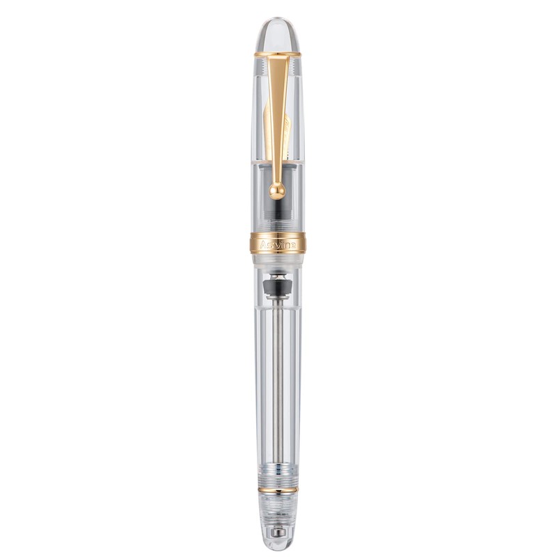 Asvine V126 Vacuum Filling Fountain Gold Plated Fine Point, Clear