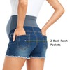 fitglam Women's Maternity Jean Shorts Over Belly Pregnancy Denim Shorts