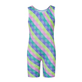 Maillot de gimnasia para niños con pantalones cortos, diseño de mariposa, sirena, estrella, Rayas, 6/6x