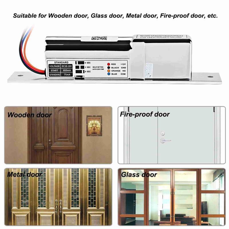 DC10V -18V Control Lock Magnetic Electric Metal Mortise Lock for