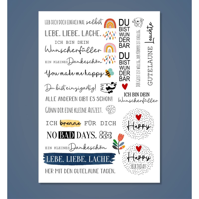 Kerzen Tattoofolie - LEBE.LIEBE.LACHE. - Sprüche zum Verschenken - für