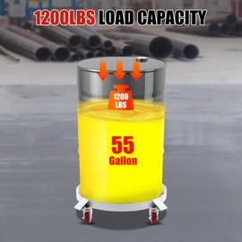 CUBELLIN 55 Gallon Drum Dolly 1200lbs Capacity Barrel Dolly with 4 Swivel Caster Wheels Steel Trash Can Dollies for Warehouse Drum Handling (Set of 4)