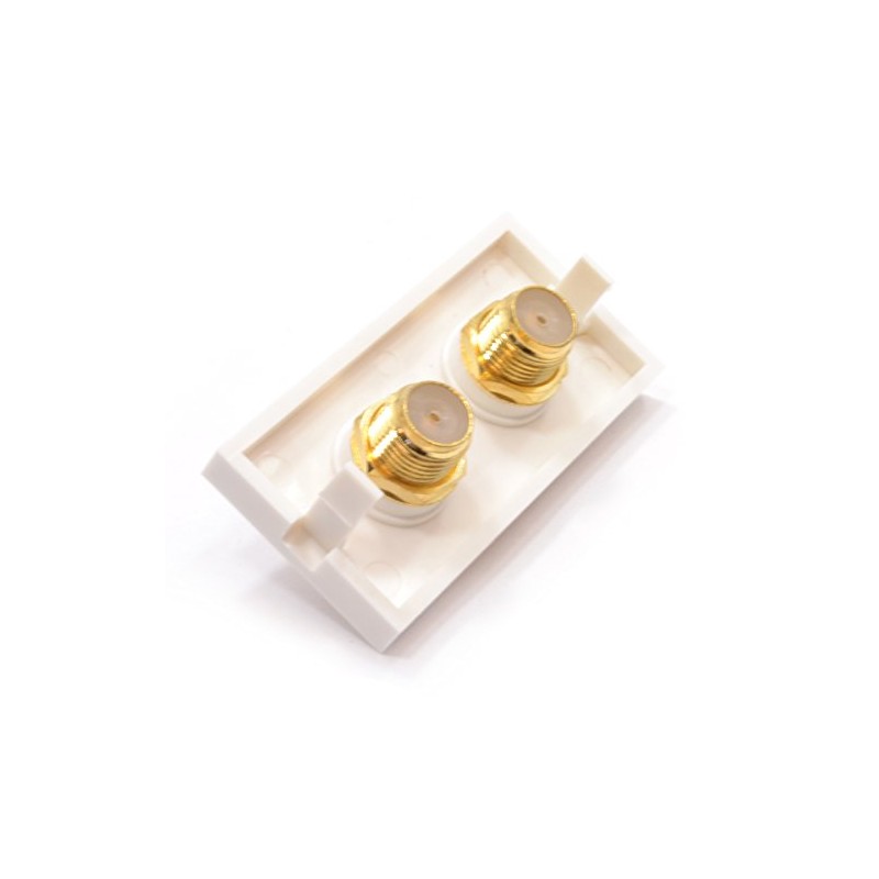 kenable Faceplate Module Twin F Type Satellite Panel Mount Stub