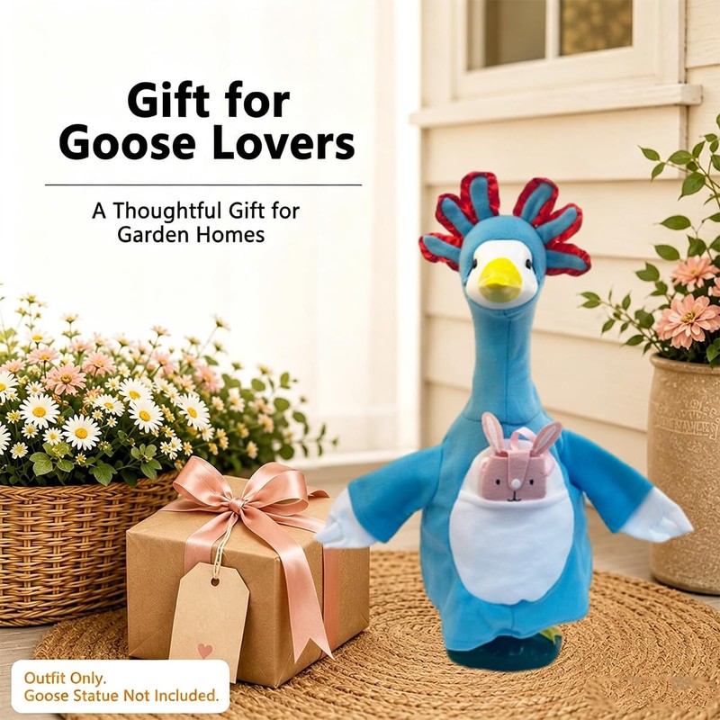 Blue Axolotl Porch Goose Outfits for Outdoor Yard Decor Lawn