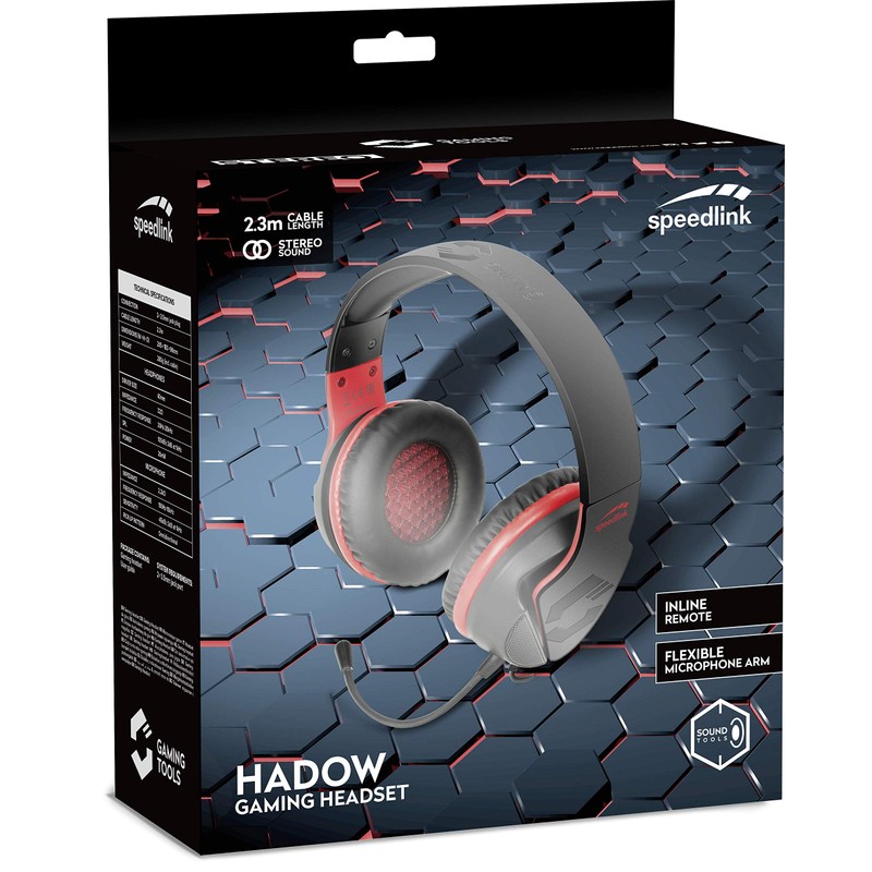 Speedlink HADOW Gaming Headset with Stereo Sound for PC/Notebook/Laptop, Black