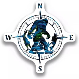 BIGFOOT Compass Vinyl Decal Sticker, Decals for off-road SUV - North Bigfoot 5"