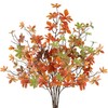 Sggvecsy 4 Pack Artificial Fall Greenery Stem Autumn Faux Flowers