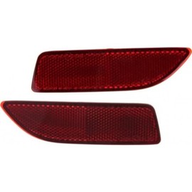 DAT AUTO PARTS Rear Left Driver & Right Passenger Side Pair Back Bumper Cover Reflector Lamp Marker Light Set Of 2 Replacement For 2011-2013 Toyota Corolla Sedan Red Plastic Lens TO1184102 TO1185102