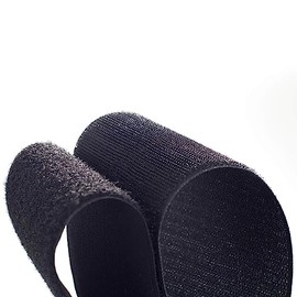 TR Cable Black Industrial Nylon Sew-On Hook & Loop Tape 100mm - 2m (1m hook & 1m loop)