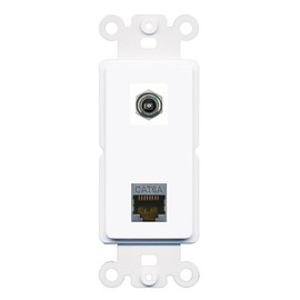 RiteAV CAT6A DC-Power Rocker Insert Wall Plate Module [White]
