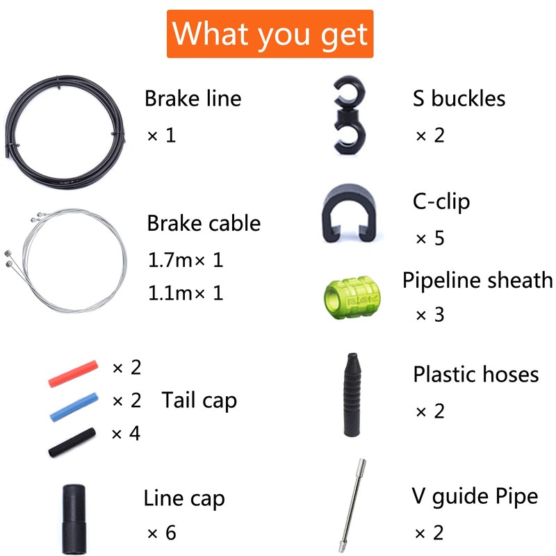 Bicycle Brake Cable Set of 2 Universal Cable Housing Kit