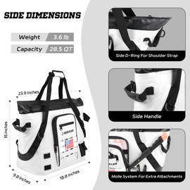 MORXPLOR Insulated Fish Cooler Kill Bag with Flat Bottom-25x17.5 40x16 60x20Inches Waterproof Fishing tackle Kill Cooler Bag