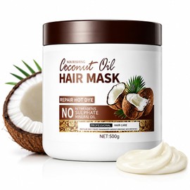 Coconut Oil Hair Mask, 500 g, Coconut Moisture, Deep Repair Hair Conditioner, Soothes Dry Scalp, From Damaged to Softer, Suitable for Most Hair Types