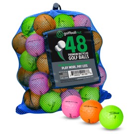 GolfBall Nut Used and Recycled for Titleist Mix Mint 5A Quality Colors 48 Golf Balls Mesh Bag Included