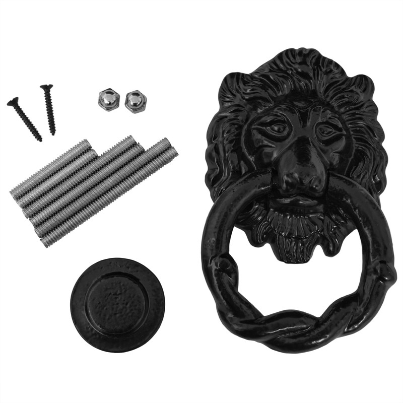 Mythrojan Lion Head Front Door Knocker Artisan Made Antique Door