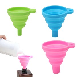 3 piezas de embudo plegable de silicona, tamaños de embudo de silicona, embudo plegable, portátil, plegable, mini embudo para cerveza, aceite, líquidos de transferencia de líquidos