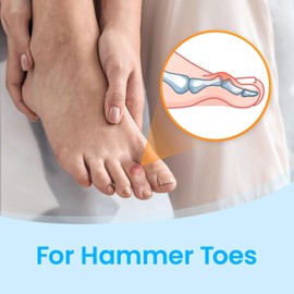 Pozpo Tech Hammer Toe Straightener Corrector Splint for Women With Metal Plate - 4 in Package