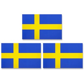 JBCD Sweden Swedish Flag Magnet Decal - for Car SUV Truck, 3 Pack, 3x5 Inches