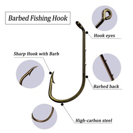 THKFISH 60 pcs/box Squid Fish Hook Taco Sabiki Bass Swim Hooks Ayu Koi Salmon Squid Sachifish 2 Barb Fishing Hooks Holder #1 1/0 2/0 3/0 4/0 5/0