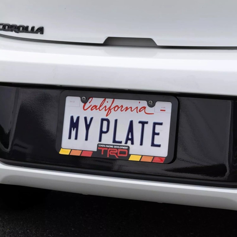Toyota TRD Retro Flag Metal License Plate Frame