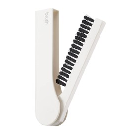 Elecom KBR-019WH Cleaning Brush, Easy Storage, Folding Type, With Magnet, Cool White