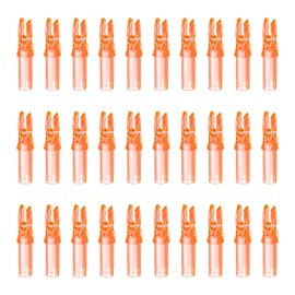 sourcing map Archery Arrow Nocks Plastic Carbon Arrow Inserts .244"/6.2mm for DIY Hunting Shooting Compound Recurve Bow(Transparent Orange, Pack of 30)