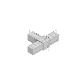 Connector, Pipe Connector for Square Pipes 25 x 25 x 2 mm (2-Dimensional 3-Way Pipe Connector, 1, Quantity)