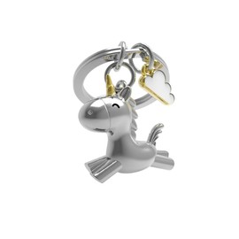 Meta[l]morphose METALMORPHOSE - Keyring Unicorn Silver with Cloud Charm Gold and White - MTM119-01, Silver, One Size, Unicorn, silver, Unit size, Unicorn