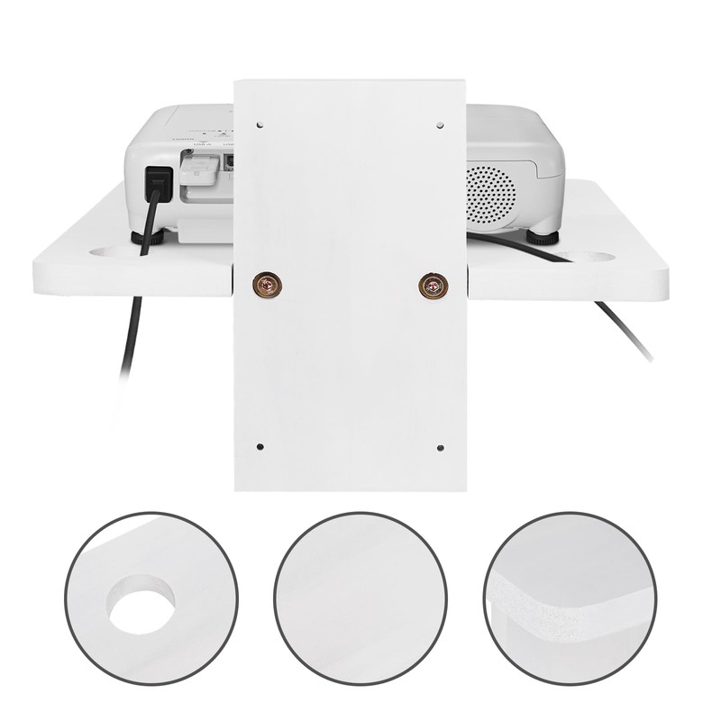 Solid Wood White Mini Projector Mount and Wall Holder -
