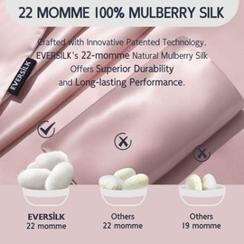 Mulberry Silk Pillowcase for Hair and Skin: 22 Momme Both Sides 100% Pure Silk Pillow Case with Hidden Zipper - Natural Hypoallergenic Pillow Cover for Cooling Sleep 1 Pack 50 x 75 cm Pink