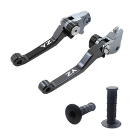 Adsspro CNC Foldable Brake Clutch Lever Handle Handlebar Grips Set Fit for YZ125/250 15-22 YZ250F 09-22 YZ125X 17-22 YZ250X 16-22 YZ450F 09-22 YZ450FX 19-22 YZ250FX YZ426F Dirt Bike 7/8" 22mm (Black)