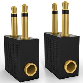 Asobilor Airplane Headphone Adapter Compatible with Sony WH-1000xm5 WH-1000xm4 WH-1000xm3 WH-ch510 WH-ch710n WH-xb910n Headphones, Dual 3.5mm Male to 3.5mm Female Airplane Adapter (2 Pack)