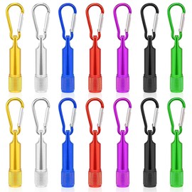 Udbrud Pack of 14 Mini Torch, Mini Torch Key Fob Mini LED Torch Children Small Coloured Aluminium Children's Torch for Children, Gift, Fishing, Hiking and Camping