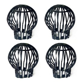 Hsthe Sea Plastic Gutter Guards Downpipe Adjustable Black Filters - 4 Pcs Flexible Protectors Drainpipe Covers to Stops Leaves Debris Moss Mud - Prevent Drain Blockages