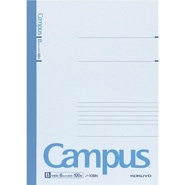 KOKUYO Campus Notebook, B 6mm Ruled, Semi-B5, 100 Sheets, 35 Lines, Blue, Japan Import (NO-10BN)