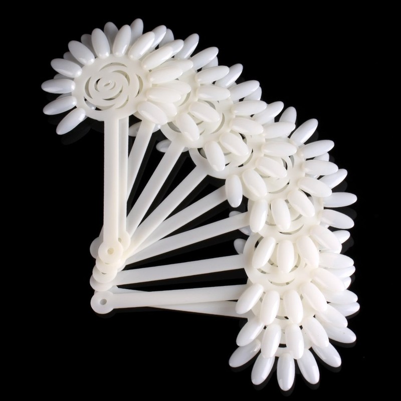 Flower Shaped Acrylic False Nail Tips Palette Display Fan (Quantity:
