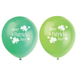 12" Latex St. Patricks Day Shamrock Balloons, 8ct