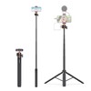 Camera Tripod, 13.7in to 55.7in Lightweight Extendable Selfie Stick Tripod