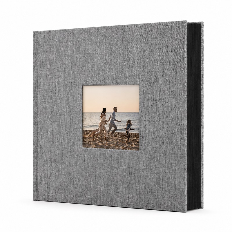 Linen 4x6 Photo Album with Cover Window, 200/300/600 Pockets