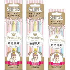 Schick Premier Large Disposal for Sensitive Skin (3 x 2 Packs), Large Disposal (3 x 1 Pack), Microguard Included, Disposable Women's Razor, Face, Eyebrows, Makeup [Bulk Purchase]