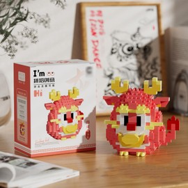 ALITTDRE Micro Mini Building Blocks Deer Fox Cute Animal Model Set Building Koala Toys Bricks Gifts for Kid and Adult(Red Chinchilla)