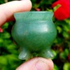 Green Aventurine polished cut base carved cauldron Natural Metaphysical Chakra