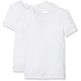 Damart – Set di 2 Magliette da Ragazza, Maniche Corte, Termiche – Grado di Calore 2, Bambino, Maglia Termica, 46705, Bianco (Blanc), 4 Anni
