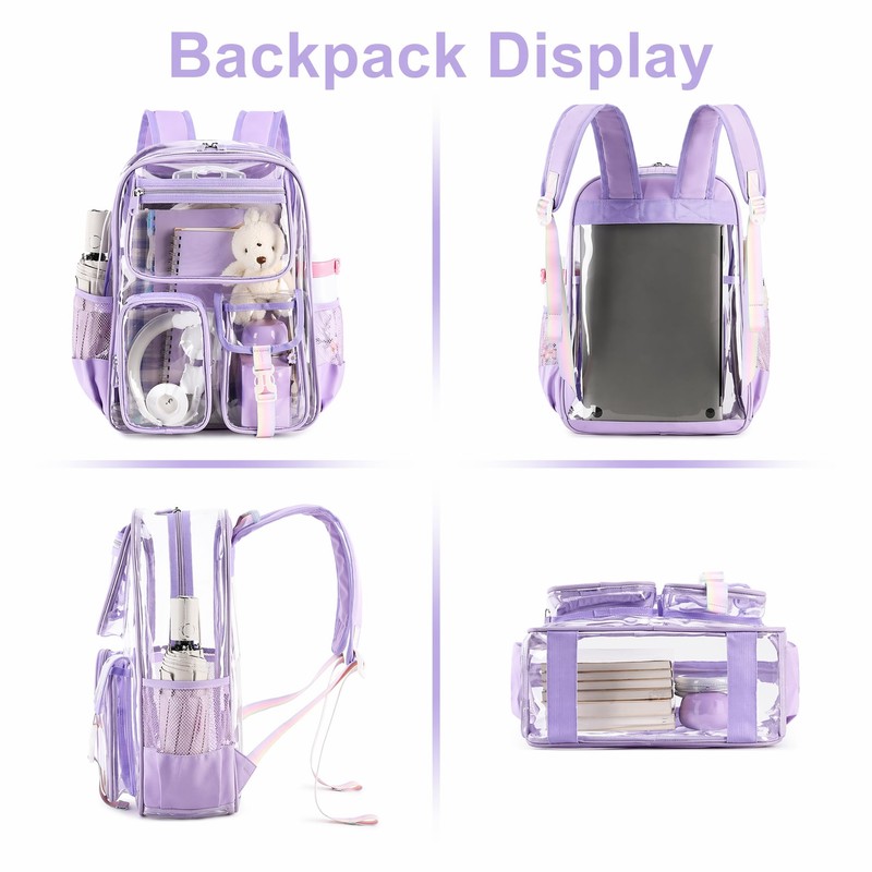 MATMO Clear Backpack for Girls Women Heavy Duty Transparent Backpack