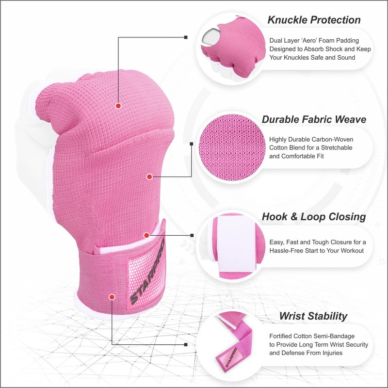 Starpro Padded Boxing Wraps - Many Colours - Thumb &