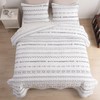 DURLENGEN White Quilt Set California King Size 3Pcs,Bohemian Design with