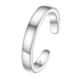 FOCALOOK Toe Ring, 925 Silver, Toe Ring, Zirconia Adjustable, Hypoallergenic, No Rust