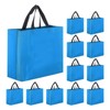 MECCANIXITY 12pcs Reusable Gift Bags, Lake Blue Tote Glossy Grocery