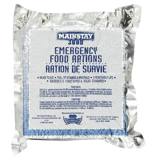 Mainstay Emergency Food Rations. One Pack.
